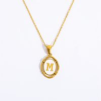Lady Commute Letter Titanium Steel Plating Gold Plated Necklace sku image 12