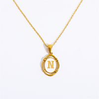 Lady Commute Letter Titanium Steel Plating Gold Plated Necklace sku image 13