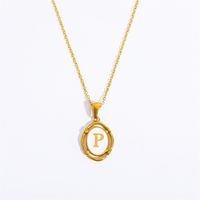 Lady Commute Letter Titanium Steel Plating Gold Plated Necklace sku image 15