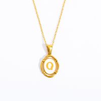 Lady Commute Letter Titanium Steel Plating Gold Plated Necklace sku image 16