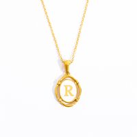 Lady Commute Letter Titanium Steel Plating Gold Plated Necklace sku image 17