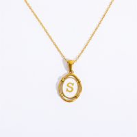 Lady Commute Letter Titanium Steel Plating Gold Plated Necklace sku image 18