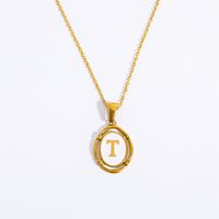 Lady Commute Letter Titanium Steel Plating Gold Plated Necklace sku image 19