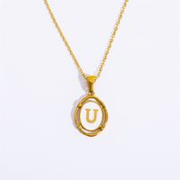 Lady Commute Letter Titanium Steel Plating Gold Plated Necklace sku image 20