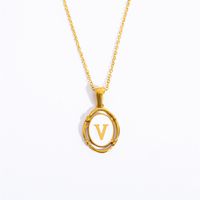 Lady Commute Letter Titanium Steel Plating Gold Plated Necklace sku image 21