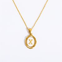 Lady Commute Letter Titanium Steel Plating Gold Plated Necklace sku image 23