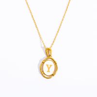 Lady Commute Letter Titanium Steel Plating Gold Plated Necklace sku image 24