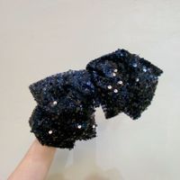 Glam Sweet Bow Knot Gauze Sequins Hair Clip sku image 1