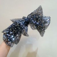 Glam Sweet Bow Knot Gauze Sequins Hair Clip sku image 2