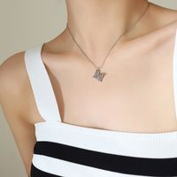 Hammer Square Pattern Superfine Clavicle Chain M English Letter Necklace sku image 1