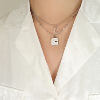 Double Layered Wear English Letter O Pendant Necklace sku image 1