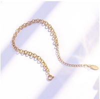 Fashion Tide Round Heart Sleeve Titanium Steel Twist Piece Ring Necklace Bracelet Clavicle Chain Set sku image 7