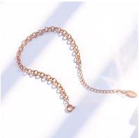 Fashion Tide Round Heart Sleeve Titanium Steel Twist Piece Ring Necklace Bracelet Clavicle Chain Set sku image 8