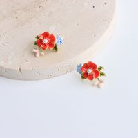 1 Pair Fashion Flower Alloy Enamel Women's Ear Studs sku image 9