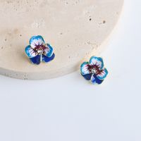 1 Pair Fashion Flower Alloy Enamel Women's Ear Studs sku image 7