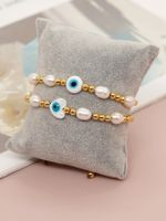 Basic Classic Style Devil's Eye Heart Shape Freshwater Pearl Glass Bracelets main image 3
