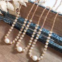 Elegant Baroque Style Round Natural Stone Freshwater Pearl Titanium Steel 18k Gold Plated Necklace In Bulk main image 2