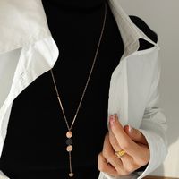 Disc Tassel Titanium Steel Necklace sku image 1