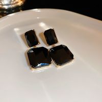 Fashion Transparent Geometric Square Crystal Earrings Wholesale sku image 3