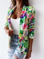 Women's Casual Printing Patchwork Single Breasted Blazer main image 2