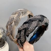 Ins Style Basic Twist Cloth Rhinestone Hair Band main image 1