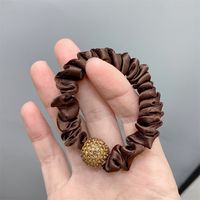 Simple Style Solid Color Cloth Inlay Rhinestones Hair Tie sku image 9