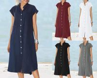 Women's Irregular Skirt Casual Standing Collar Pocket Patchwork Short Sleeve Solid Color Midi Dress Daily main image 6