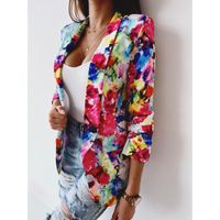 Women's Casual Printing Patchwork Single Breasted Blazer main image 4