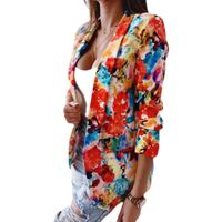 Women's Casual Printing Patchwork Single Breasted Blazer main image 7