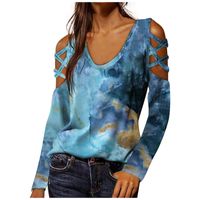 Women's T-shirt Long Sleeve Blouses Printing Streetwear Tie Dye Butterfly Skull main image 4