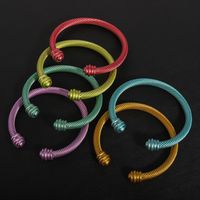 Simple Style Solid Color Stainless Steel Stoving Varnish Cuff Bracelets main image 1