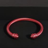 Simple Style Solid Color Stainless Steel Stoving Varnish Cuff Bracelets sku image 3