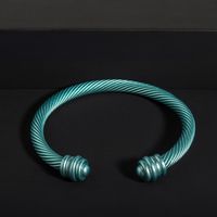 Simple Style Solid Color Stainless Steel Stoving Varnish Cuff Bracelets sku image 5