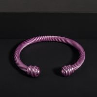 Simple Style Solid Color Stainless Steel Stoving Varnish Cuff Bracelets sku image 2