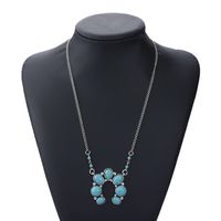 Casual Flower Alloy Plating Inlay Turquoise Women's Pendant Necklace main image 5