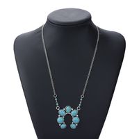 Casual Flower Alloy Plating Inlay Turquoise Women's Pendant Necklace sku image 1