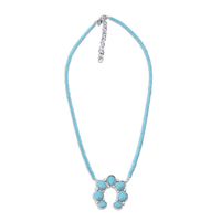 Casual Flower Alloy Plating Inlay Turquoise Women's Pendant Necklace main image 4