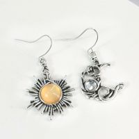 Retro Sun Moon Alloy Women's Drop Earrings sku image 1