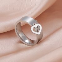 Simple Style Heart Shape Stainless Steel Plating Rings main image 5