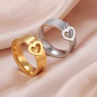 Simple Style Heart Shape Stainless Steel Plating Rings main image 1