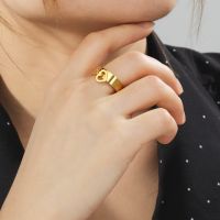 Simple Style Heart Shape Stainless Steel Plating Rings main image 3