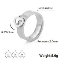 Simple Style Heart Shape Stainless Steel Plating Rings main image 2