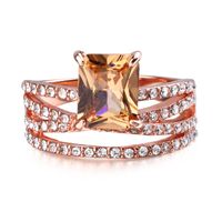 Glam Square Alloy Plating Inlay Artificial Gemstones Women's Rings sku image 4