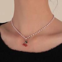 Sweet Flower Artificial Pearl Alloy Beaded Plating Women's Pendant Necklace main image 5