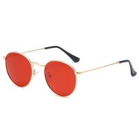 Retro Solid Color Tac Round Frame Full Frame Women's Sunglasses sku image 8