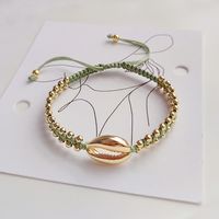Streetwear Shell Metal Copper Beaded Knitting Plating Women's Bracelets main image 6