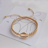 Streetwear Shell Metal Copper Beaded Knitting Plating Women's Bracelets main image 5