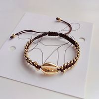 Streetwear Shell Metal Copper Beaded Knitting Plating Women's Bracelets sku image 1