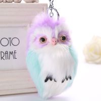 Cute Owl Plush Metal Women's Bag Pendant Keychain main image 2