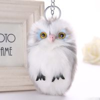 Cute Owl Plush Metal Women's Bag Pendant Keychain main image 3